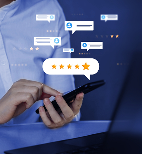 Leaving a 5 star review on a phone